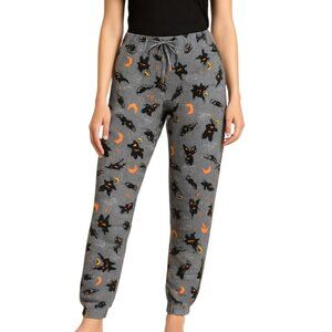 Red Finch Women's Grey Halloween Print Jogger Style Pajama Bottoms Size M NWT